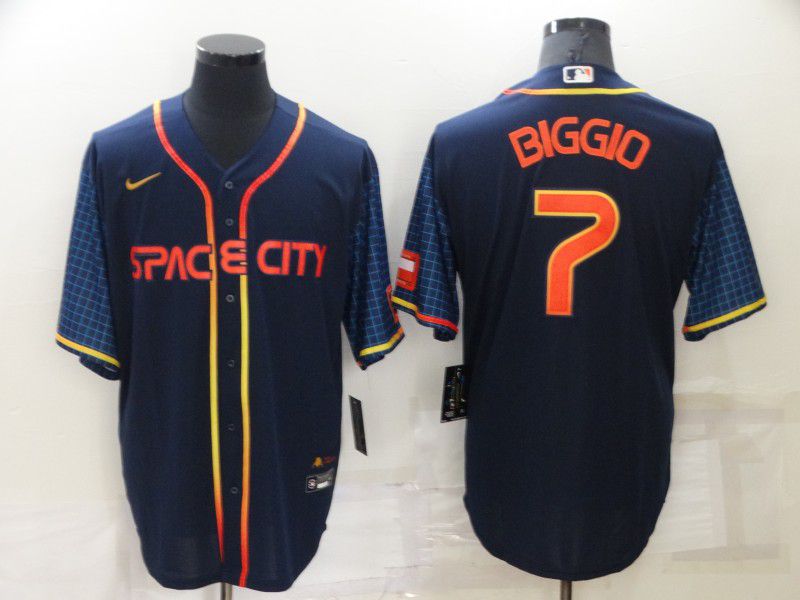 Men Houston Astros 7 Biggio Blue City Edition Game Nike 2022 MLB Jerseys